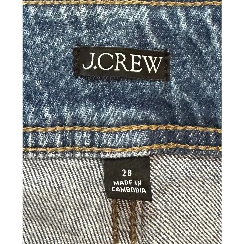 J. Crew Slim Wide Jean with Stacked Buttons CD884 Size 28